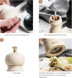 Salt and Pepper Grinder Pepper Mill Grinder Pepper Grinders Shakers Salt Mill Set of 2 with Adjustable Ceramic Rotor 7 Inch Black and White