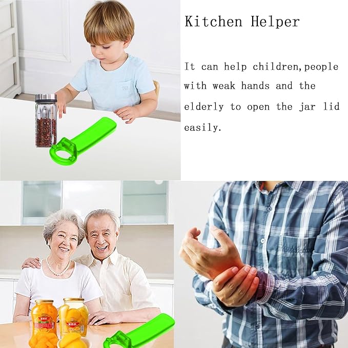 Jar Opener Jar Key,Easy Grip Jar Lid Opener Plastic Jar Opener for Weak Hands,Elderly, Children