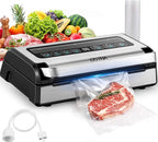 OSTBA 180W Vacuum Sealer Machine, 12-in-1 Double Pump Food Saver with Built-in Cutter & Bag Storage, Easy-Lock Handle, Dry & Moist & Marinate, Memory Function, Includes 1 Roll of Vacuum Bags & Hose