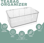 Utopia Home - Tea Bag Organizer With Lids, (1 Pack) Clear Pantry Storage Box - Stackable Partition Organizers or Holder With Lids For Drawers, Countertops, Fridge, Kitchen, Snack & Spice Organization
