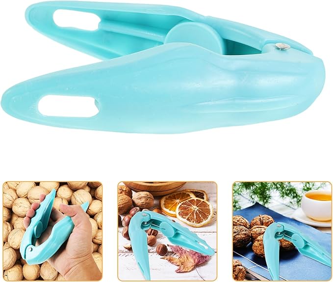 OSALADI Multifunctional Nut Opener and Chestnut Sheller Tool, Blue Nut Cracker Clip for Walnut, Pecan, and Hazelnut Shell Removal, Kitchen Specialty Gadget for Home Cooking