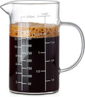 500ML 2 CUP Glass Liquid Measuring Cup With Handle, High Borosilicate Glass Three Scales (OZ, Cup, ML/CC) for Kitchen or Restaurant, V-Shaped Spout Glass Measuring Beaker, Easy To Read
