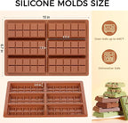 Chocolate Bar Mold, Non-Stick Dubai Chocolate Molds, Food Grade Silicone Deep Chocolate Bar Mold for Pistachio, Candy- Set of 3