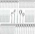 Hunnycook 60-Piece Silverware Set - Stainless Steel Silverware Set for 12, Include Spoons and Forks Set, Mirror Polished, Dishwasher Safe, Cutlery Set for Home Kitchen Restaurant