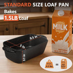 9.5×5 Inch Cast Iron Loaf Pan - Pre-Seasoned Sourdough Bread Baking Pan, Even Heat Distribution for Homemade Bread