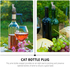 Hemobllo Wine Stoppers, Funny and Reusable Silicone Bottle Stopper, Decorative Cat Design Reusable Sealer Preserver Accessory for Fancy Decors Wine Tools Holiday