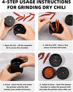 2.5" Grinder [Aluminum] 3-Piece 3-Parts Grinder for Kitchen Spice with Top Storage, Anti-jamming Teeth & Large Bottom Chamber