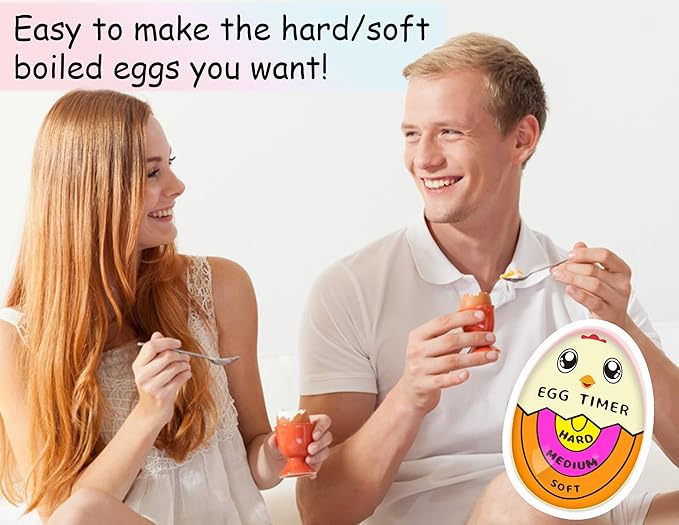 Lasubst Egg Timer for Boiling Eggs that Changes Color When Done, Orange