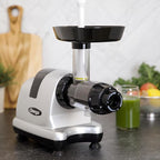 Omega Cold Press Juicer Machine, Vegetable and Fruit Juice Extractor and Nutrition System Makes Nut Milks Baby Food and Sorbets, Triple-Stage 80-RPM Slow Masticating Juicer, 200-Watts, Silver