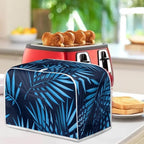 JEOCODY Large 2 Slice Blue Weed Decorative Toaster Bread Maker Cover - Quilted Dust-proof Cover with Fingerprint Protection
