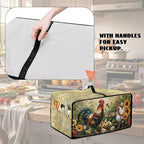 Rooster Sunflower Print Toaster Oven Dust-proof Cover Heat-Resistant Kitchen Small Appliance Air Fryer Covers Universal Washable Microwave Oven Covers (Large-18.5 * 22.5 * 12.99 inches)