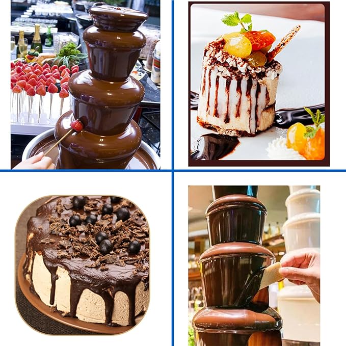 Chocolate Fountain 110V Electric 7-Tiers Larger Digital Chocolate Fountain Melting Machine Heating Fondue Fountain,8kg of chocolate