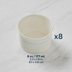 Pyrex (8-Piece, 6oz) Ceramic Ramekin Bakeware Set, Nonstick Souffle Oven Pans, Bakers, For Baking, Roasting, Steaming