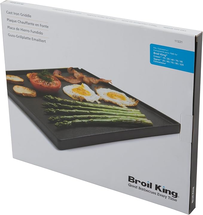 Broil King 11221 Exact Fit Cast Iron Griddle, Signet and Crown (Prior to 2006) Series Grills, Black