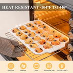 Vinino 2-Pack Silicone Mini Muffin Pan for Baking, 24 Cup Mini Cupcake Pan with Metal Reinforced Frame, Nonstick Muffin Tray with Non-Slip Handle, Silicone Molds for Oven, BPA Free, Dishwasher Safe
