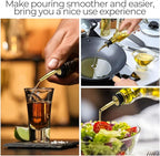 CHENGU 48 Pcs Stainless Steel Bottle Pourers Tapered Liquor Pourers with Rubber Dust Caps Tapered Spouts Set Bar Supplies Vinegar Bottle Dispenser Wine Liquor Spout for Oil Beer Drink Water (Gold)