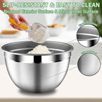 DUTZUN Mixing Bowls with Lids Set, Stainless Steel Mixing Bowl Set with Colander, Strainer with Bowls - Pistachio