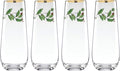 Lenox 889237 Holiday 4-Piece Stemless Flute Set, Christmas Theme