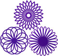 ME.FAN Silicone Trivet Mat - Kitchen Hot Pads for Pots & Dish - Insulated Teapot Trivet - Flexible, Durable, Non-Slip Large Coasters 3 Set Deep Purple