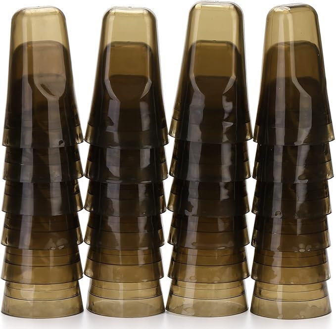 ZEAYEA 24 Pieces Universal Liquor Bottle Cover, Translucent Bottle Pour Dispenser Spout Dust Covers, Plastic Pour Dust Caps for Home Kitchen Tools Supplies