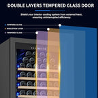 ORYMUSE 200 Bottle Upgrade Wine Cooler Refrigerator - 24 Inch Large Capacity Wine Fridge Built-In Freestanding, with Quiet Compressor, Professional Temperature Control & Wine Cellar - Black