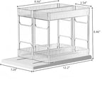 Mustorn Pull Out Spice Rack Organizer for Cabinet, Rotatable 2 Tier Slide Out Seasoning Organizer and Storage Adhesive Vertical Spice Rack Shelf Pullout for Kitchen Cabinets(2 Drawer, Acrylic)