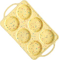 BAKE BOSS Jumbo Top Silicone Muffin Pans for Baking, 4 Inch Silicone Jumbo Muffin Pan 6 Cup, Egg Pan for Baking English muffins, Whoopie Pies, Corn Bread Bites, Confetti Muffin Top Pans Non Stick