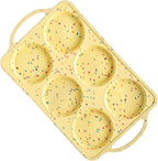 BAKE BOSS Jumbo Top Silicone Muffin Pans for Baking, 4 Inch Silicone Jumbo Muffin Pan 6 Cup, Egg Pan for Baking English muffins, Whoopie Pies, Corn Bread Bites, Confetti Muffin Top Pans Non Stick