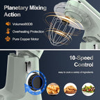 Honinst Stand Mixer, 6.5QT 10-Speed Tilt-Head Electric Stand Mixer, 3-In-1 Kitchen Mixer with Bowl, Dough Hook, Whisk and Beater, Food Mixer for Baking, Cake and Most Home Cooks, Green