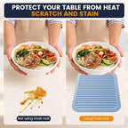 Silicone Trivet Mats 4 Heat Resistant Pot Holders Multipurpose Non-Slip Hot Pads for Kitchen Potholders, Drying mat, Jar Opener, Spoon Holder, Coaster.(Bamboo Moon)