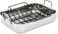 Anolon Triply Clad Stainless Steel Roaster / Roasting Pan with Rack - 17 Inch x 12.5 Inch, Silver