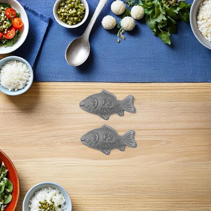 VOSAREA 2pcs Iron Fish Cooking Tool: Fish for Iron Deficiency Reusable - Safe Supplement for Pregnant Women Vegans and Athletes Food Soup & Drinks