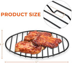 Oval Roasting Rack with Integrated Feet, Non-Stick Coating, Baking Rack Easy to Clean for Cooking, Roasting, Drying, Grilling 10 * 6.5'' inches Black