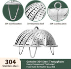 Steamer Basket for Cooking 304 Stainless Steel Entirely Thickened,Collapsible Steamer Insert for Pots, Fits Instant Pot/Skillets (6.5'' To 11‘’)