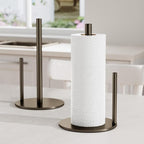Bronze Kitchen Paper Holder, Oil Rubbed Bronze Paper Towel Holder, Kitchen Roll Organizer, Countertop Roll Dispenser with Weighted Base