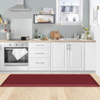 KitchenClouds Kitchen Mat Cushioned Anti Fatigue Kitchen Rug 0.8inch Water Resistant Non Slip Kitchen Rugs and Mats Standing Desk Mat Comfort Floor Mats for Kitchen Sink Office (17.3"x60",Red)