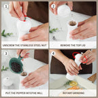 SHIKORI Manual Wooden Salt and Pepper Mills Shakers, 6.5 inch Salt and Pepper Grinders Set,Ceramic Rotor with Strong Adjustable Coarseness-Set-2 Pcs
