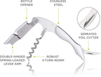 True Sommelier Waiters Corkscrew Wine Opener, Stainless Steel with Built-in Bottle Opener and Sharp Foil Cutter for Bartenders, Home Bar, Kitchen, Travel, Gifts for Wine Lovers, Set of 1, Silver