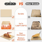 Arcedo Pizza Stone for Grill 20 x 13.5 Inch, Rectangular Large Baking Stone for Bread Thermal Shock Resistant BBQ Grilling Pizza Pan Cordierite Oven Cooking Pan With PE Scraper