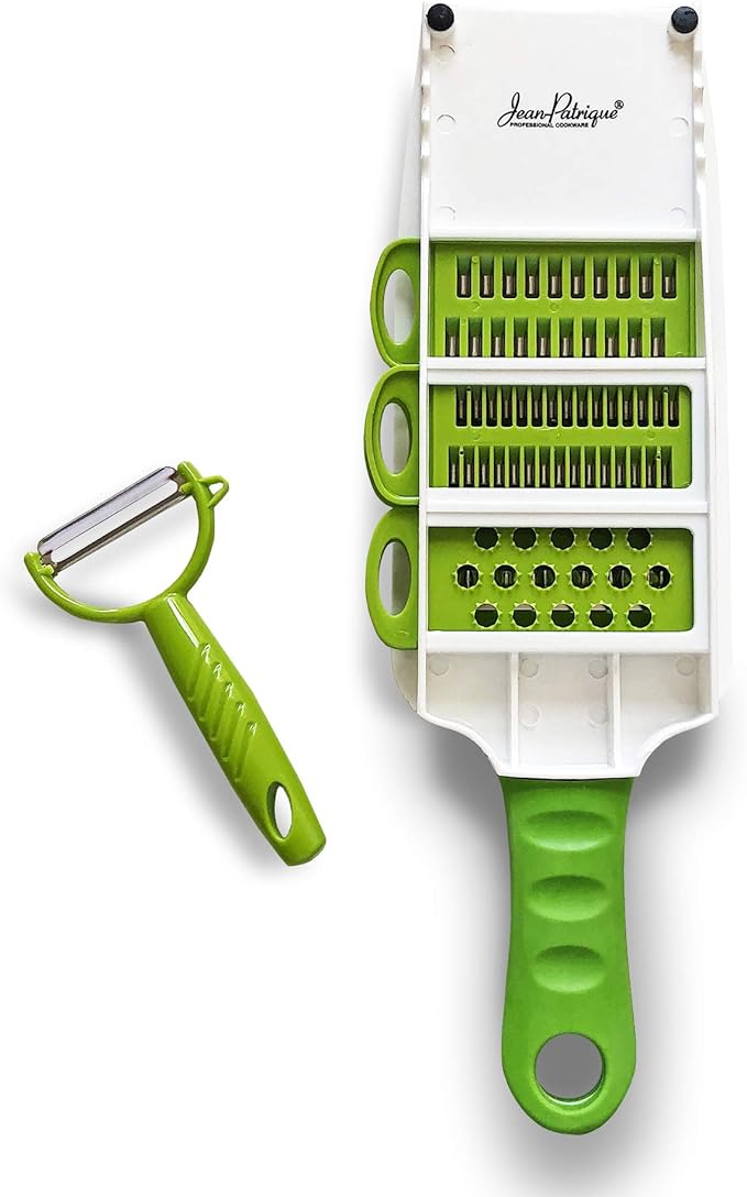 5 In 1 Handheld Vegetable Slicer & Grater - With Mandolin Blade & Peeler, All-in-one, Shredder, Grater, Zester and More - From Jean Patrique