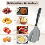 2 Pack Mincing Spatula Meat Chopper - Hamburger Grinder & Ground Beef Smasher, Premium Heat-Resistant Mincing Spatula for Kitchen, Potato Mix & Masher Tool, Meat & Poultry Tenderizer