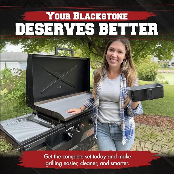KITCHEN PERFECTION Ultimate Kit for Blackstone Griddle 36 Inch - Silicone Griddle Cover Mat + Griddle Accessories Mat + 2 PCS Silicone Grease Cup Liners Hermetic Protection from Rust & Debris All Year