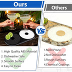 Margarita Salt Rimmer Set, 1 Pack Bar Salt and Sugar Rimmer with Sponge, 2-in-1 Bar Glass Cocktail Rim Set, Dishwasher Safe Black Barware Tools for Margarita Mojitos (Black)