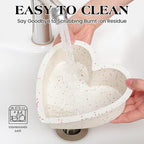 8 Inch Heart Shaped Cake Pans Large Heart Cake Pan Nonstick Silicone Molds for Baking Set of 3 (Cream)