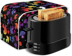 JEOCODY Colorful Mushroom Toaster Cover - Fabric Quilted 2 Slice Appliance Dust-proof and Fingerprint Protection for Kitchen Small Appliances