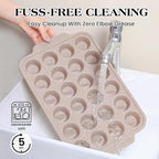 2 Pcs Silicone Muffin Pans for Baking with Metal Reinforced Frame, Nonstick Cupcake Tray for Oven, 24 Cups Mini Size Silicone Molds for Egg Bites, Dishwasher Safe (Brown, Cream)