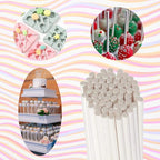 Cake Pop Kit, 100 Cake Pop Sticks, 100 Cake Pop Bags, 100 Twist Ties, 1 Cake Pop Mold Roller, Cake Pop Maker for Cakepops, Lollipop, Candies, Chocolates and Cookies