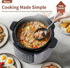 6 Qt Electric Pressure Cooker 9-in-1, 14 Presets Instant Multi-Function Pot, Slow Cooker, Rice Cooker, Cake Maker, Non-Stick, Stainless Steel
