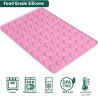 Mini Paw Print Silicone Molds, 69 Cavities Food Grade Pawprint Mold for Chocolate, Candy, Jelly, Gummy, Dog Treats, Cake Décor, Snack Biscuits (with a Scraper)