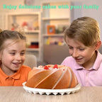 HUAKENER Large Fluted Cake Pan (2 Pack) - Nonstick Fluted Tube Pan, Large Round Silicone Mold for Cake, Brownie, Cornbread, Jello Cake ﻿